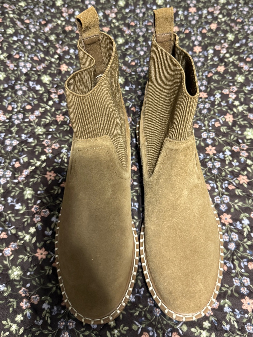 Dolce Vita Chelsea Slip-On Suede Ankle Boots in Tan